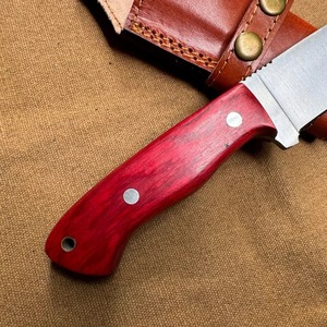 Alta calidad 9,25 pulgadas nueva moda 1095 H.C acero Camping Bushcraft cuchillo de caza hecho a mano mango de madera fuerte OEM personalizado - Product Image 5