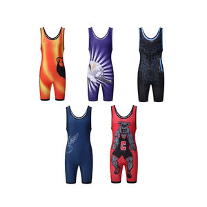 OEM Service <b>Men</b> Wrestling <b>Singlets</b> Custom Heat-Transfer Printing 100% Polyester Breathable Quick Dry Custom Designs - Product Image 4