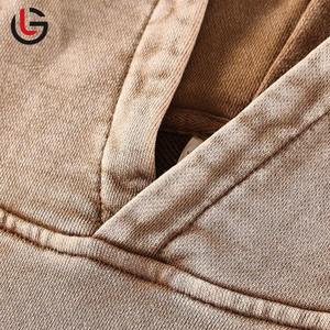 เสื้อสเวตเตอร์มีฮู้ดสำหรับผู้ชายเสื้อแนวสตรีทแบบสวมหัวมีฮู้ดผ้าคอตตอนย้อมสีกรดสำหรับผู้ชายวินเทจสไตล์ใหม่ OEM - Product Image 4