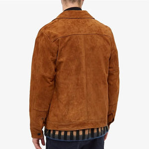 Veste en daim de camionneur en cuir de chèvre personnalisée 100% pour l'hiver disponible aux prix de gros - Product Image 3