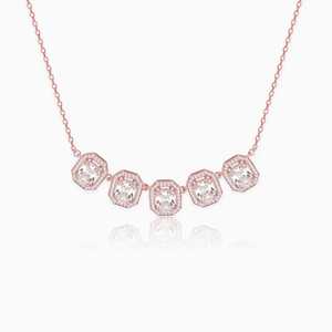 สร้อยคอแฟชั่นพวงบาแกตต์สีโรสโกลด์ - Product Image 3