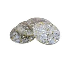Hot Selling Stylish Coasters Mother of Pearl Inlay <b>Epoxy</b> Resin Coasters Set Tea & <b>Coffee</b> MOP Inlay <b>Table</b> Protection - Product Image 1