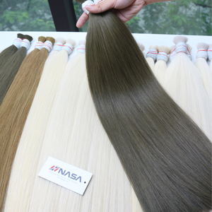 Extensiones de cabello humano virgen vietnamita a granel de 20 pulgadas de alta calidad Color claro Cutículas alineadas Colores de doble dibujado - Product Image 1