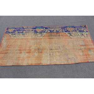 Tapis turc vintage 3,2x6,2 pi (96x190 cm), tapis persan orange - Product Image 2