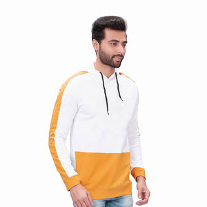 Diseño personalizado de ropa de calle Sudadera con capucha para adultos Ropa de invierno Sudaderas con capucha de color blanco y amarillo con diseño y tamaño personalizados - Product Image 6