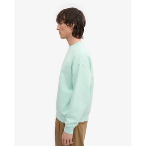 Sudadera de Cuello Redondo Extra Grande para Hombre, Color Verde Menta Sólido, Tejida en Algodón, Estilo Casual, Sudadera de Otoño - Product Image 5