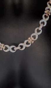 Collar Cubano de Moissanita con Incrustaciones de Lujo, Chapado en Rodio, Joyería Hip Hop, Cadena llamativa para Regalo de Fiesta - Product Image 4