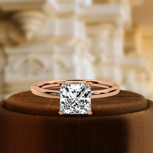 Anillo de compromiso de oro sólido de 14K y 18K de belleza atemporal, joyería fina, banda de Boda nupcial personalizada para mujer - Product Image 3