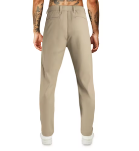 กางเกงลำลองผ้าฝ้าย100% ทันสมัยสำหรับผู้ชายน้ำหนักเบาสไตล์สตรีทแวร์ผ้าเรียบด้านหน้าเอวปานกลางตรงมีบริการ OEM - Product Image 3