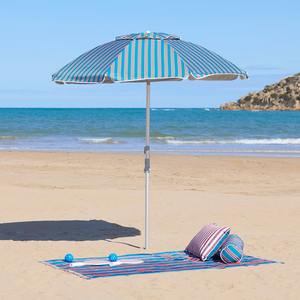 Солнцезащитный зонт для пляжа и улицы с винтами из пластика, винтажный, в полоску, серебристый, с покрытием UV 50+, с откидной крышкой, 32/32 мм, алюминиевая стойка, 2 м - Product Image 6