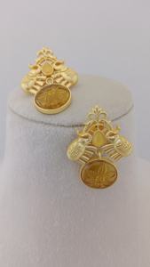 Gajashree Trendy Coin Drop Earrings Set Latón pesado Personalizable Patrón moderno Producto a granel - Product Image 5