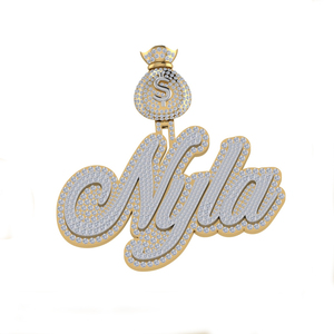 Pendentif et breloque en moissanite en or 14 carats de créateur E Color Round Brilliant Cut VVS2 Exquisite Modern Fine Wholesale Hip Hop Jewelry - Product Image 1