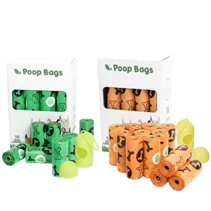 Sacchetto di cacca dell'erogatore del supporto del sacchetto della cacca dei rifiuti di cane biodegradabile stampato personalizzato all'ingrosso compostabile ecologico