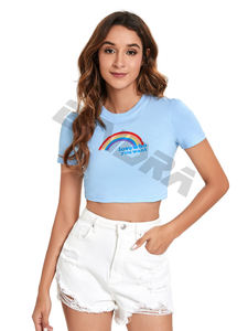 เสื้อครอปสำหรับผู้หญิงเสื้อครอปสวมใส่ลำลองระบายอากาศ - Product Image 5