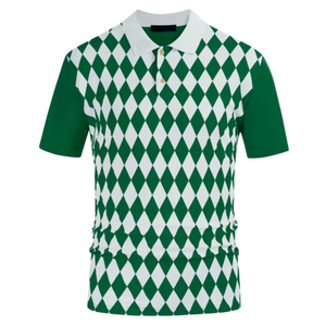 Chemise pour homme de luxe sur mesure, design personnalisé, imprimé uni, manches courtes, respirante, vêtements de sport décontractés, impression par sublimation, golf - Product Image 6