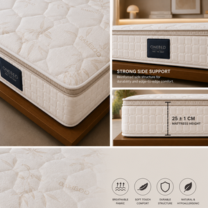 Colchón con Capa Superior Acolchada, Duradero, Cómodo, Contemporáneo, Ortopédico, Tejido Transpirable, Sistema de Soporte con Resortes Hercules - Product Image 2