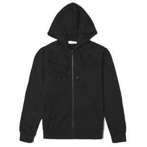 Sweat à capuche personnalisé pour hommes en polyester/coton éponge française fermeture éclair complète motif uni conception d'épaule tombante transfert de chaleur broderie 3D - Product Image 2