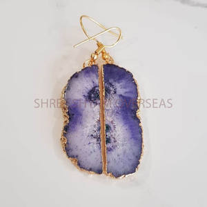 Boucles d'oreilles solaires en quartz plaqué or léger élégant confortable tenue décontractée quotidienne ensembles de bijoux de mode beauté brute métallique - Product Image 3