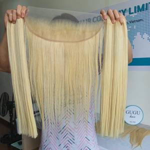 Extensions de cheveux humains du Vietnam, ondulation lisse et soyeuse, cheveux vierges doublement tirés, 613, 8-30 pouces, trame plate, toutes les couleurs, 95-100g - Product Image 6