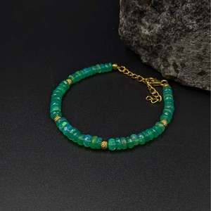 18K Gold Filled Green <b>Opal</b> Beaded <b>Bracelet</b> Ethiopian Style Bohemia Jewelry with Garnet Amethyst Quartz Gift for Occasions - Product Image 1