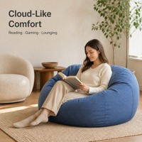 Grand fauteuil pouf avec housse lavable XL XXL, coussin de sol pour salon et chambre