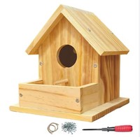 Nichoir pour oiseaux de haute qualité, classique, en pin massif, durable, écologique, à suspendre en extérieur pour le jardin, fait à la main