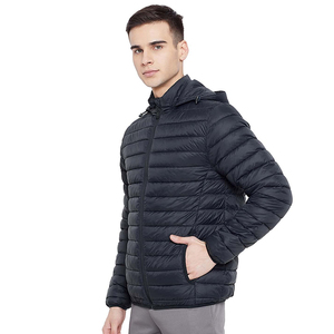 Veste d'hiver personnalisée pour hommes 100% toile de nylon col montant manches complètes logo personnalisé imprimé chaud couverture complète confortable - Product Image 3