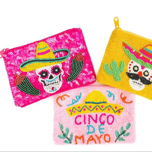 Bolsa de Monedas Artesanal Única de Estilo Bohemio Colorido para Festivales, Monedero de Diseño Hecho a Mano con Accesorios de Cuentas Atractivos, Bolsa de Moda - Product Image 1