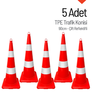 ชุดแผงกั้นจราจร TPE สะท้อนแสงสองชั้น ขนาด 90 ซม. จำนวน 5 ชิ้น - Product Image 1