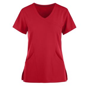 Uniforme d'esthéticienne col en V haut ensembles de gommage pantalon Logo personnalisé tailles couleurs hôpital médical en gros en vrac ensemble de gommage à bas prix - Product Image 6