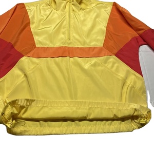 Chaqueta Cortavientos para Hombre, Rojo, Naranja, Amarillo, Estilo Urbano, Resistente al Agua, Chaqueta de Senderismo con Media Cremallera, Cortavientos, Anorak - Product Image 4