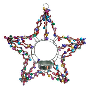 Adorno decorativo de pared de corazón colgante de hierro/Cuentas multicolor para decoración de hogar y Navidad hecho a mano a granel - Product Image 4