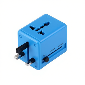 Blue <b>Universal</b> Travel <b>Adapter</b> with Built-In USB Charger for USA UK AU - Product Image 2
