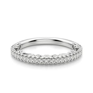 Round Cut Art Deco Matching Eternity Wedding Band para mujer - Product Image 3