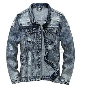 Новая модная оптовая продажа джинсовая куртка мужская хлопковая джинсовая куртка Новая Стильная джинсовая куртка