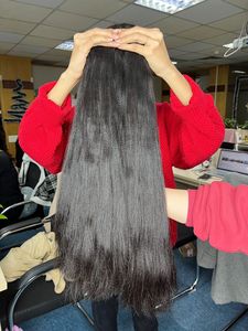 Yaky recto 100% extensiones de cabello Remy vietnamita de alta calidad Color Natural sin costuras Clip-In a granel crudo Natural recto - Product Image 2