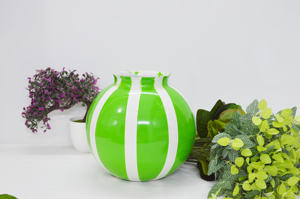 Jarrones de mesa con patrón forrado de dos tonos, diseños antiguos recubiertos de polvo de Metal, jarrones de decoración de boda con forma de bola Premium - Product Image 4