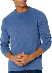 Camiseta de manga larga 2025 para hombre, Camiseta 100% de algodón con cuello redondo, ropa informal ajustada, camiseta en blanco antiarrugas transpirable de peso pesado, logotipo personalizado - Product Image 4