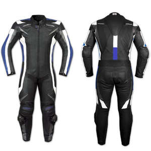 Combinaison de moto en cuir légère et respirante, genoux et épaules renforcés, imperméable et coupe-vent, pour usage sportif, urbain et course automobile - Product Image 6