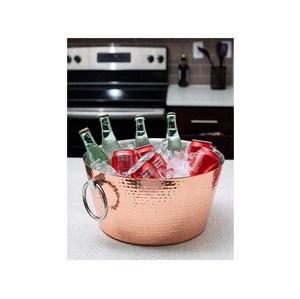 Seau à glace moderne en acier inoxydable à double paroi d'une capacité de 5L de haute qualité pour refroidir les pinces de mariage à vin de Champagne incluses - Product Image 1