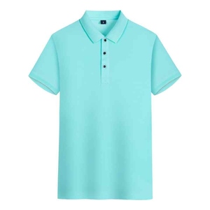 T-shirt polo de haute qualité pour hommes 100% coton mercerisé respirant couleur unie - Product Image 2