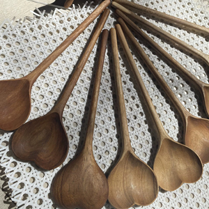 Unique Heart Shaped <b>Wood</b> Spoon Long Handle Love Spoon for Appetizer, Serving, Mixing <b>Kitchen</b> <b>Utensil</b> Housewarming Gift - Product Image 1