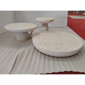 Newstar Salon Moderne Beige Marbre Table Basse Ensemble Canapé Table <span class=keywords><strong>D</strong></span>'appoint Table Basse Ronde En Marbre - Product Image 2
