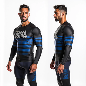 Fight Wear Rash Guard Compression personnalisée à manches courtes et complètes pour MMA et entraînement kimono de jiu jitsu - Product Image 5