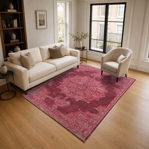 <b>RUGS</b> DEPOT LXDP-0180 Wholesale Red Burgundy Modern Vintage Digital Printed Machine Washable Chenille Area <b>Rug</b> <b>Non</b> <b>Slip</b> - Product Image 2