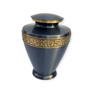 Golden Mosaic Metal Keepsake Urn with Decorative Tile Design Secure Closure and Luxurious <b>Memorial</b> Appearance - Product Image 2