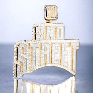 Lettre personnalisée pour hommes en argent sterling 925 glacé VVS Moissanite diamant LGD pendentif plaqué or bijoux Hip Hop pendentif à breloque style - Product Image 1