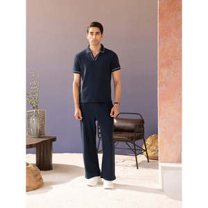 Breathable Embroidered Co-Ord <b>Set</b> Regular Fit <b>Knitted</b> 100% Cotton Casual Tracksuit for Men & Women - Product Image 1