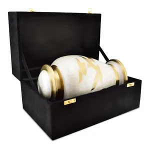 Urna de cremación para adultos de aluminio blanco para cenizas humanas y de mascotas, urna funeraria de metal conmemorativa - Product Image 4