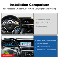 Pantalla Digital Panorámica Dual de 12.3 Pulgadas para el Panel de Instrumentos de Mercedes-Benz Clase C W204, Actualización de la Pantalla del Tablero de Instrumentos LCD